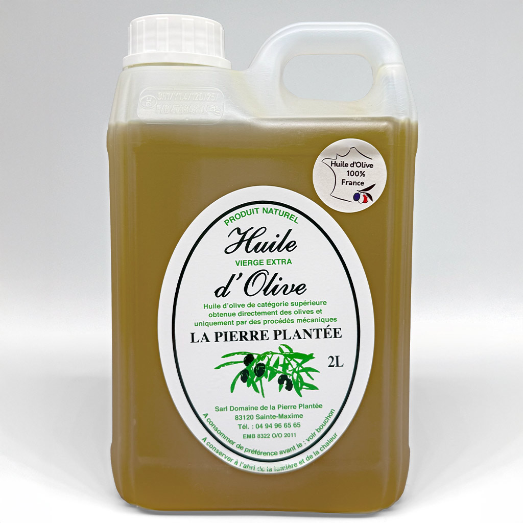 Huile d’olive fruitée vierge extra bidon plastique 2 litres