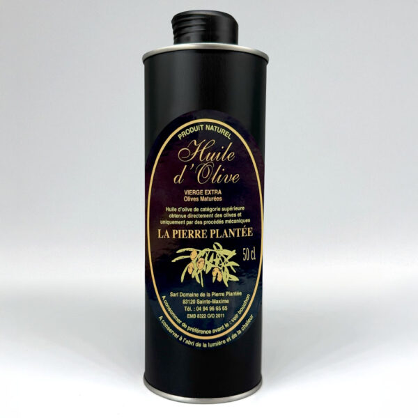 Huile d'olive fruitée noire maturée bouteille 50cl