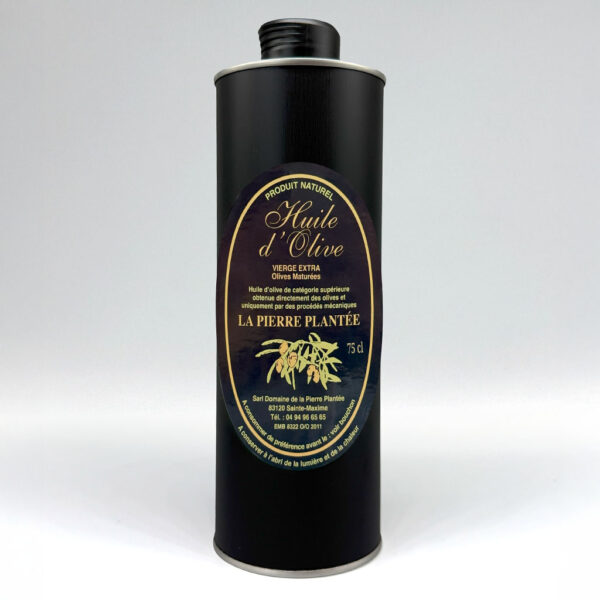 Huile d'olive fruitée noire maturée bouteille 75cl