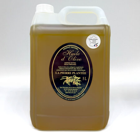Huile d'olive fruitée noire maturée bidon plastique 5 litres